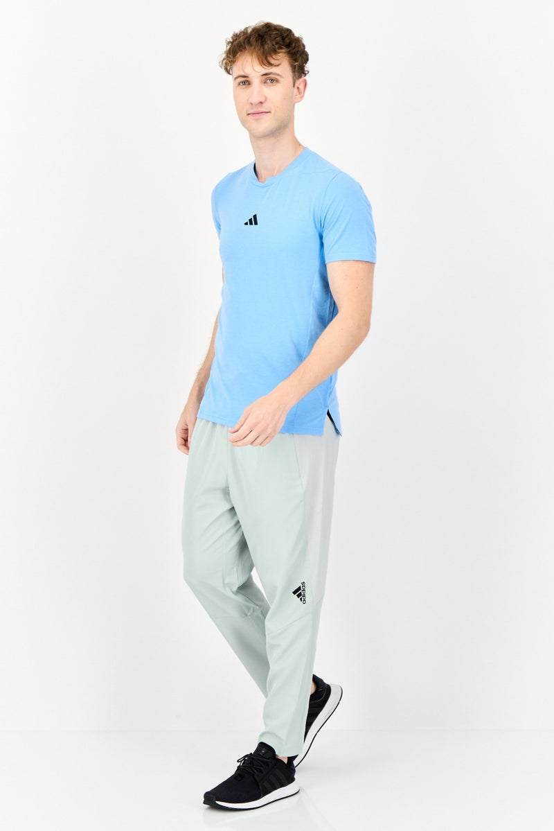 Adidas Men Sportswear Fit Short Sleeve Training T-Shirt, Blue - Image 2